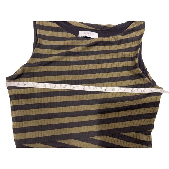 Bailey/44 Womens Bodycon Column Dress Striped EVE 1275 Olive Black Size Medium - Picture 4 of 7